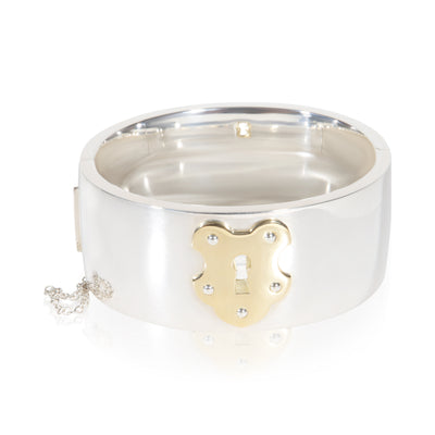Tiffany & Co. Yellow Gold & Sterling Silver Wide Lock Bracelet fv