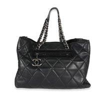 Chanel Black Quilted Caviar Coco Casual Tote Handbag fv