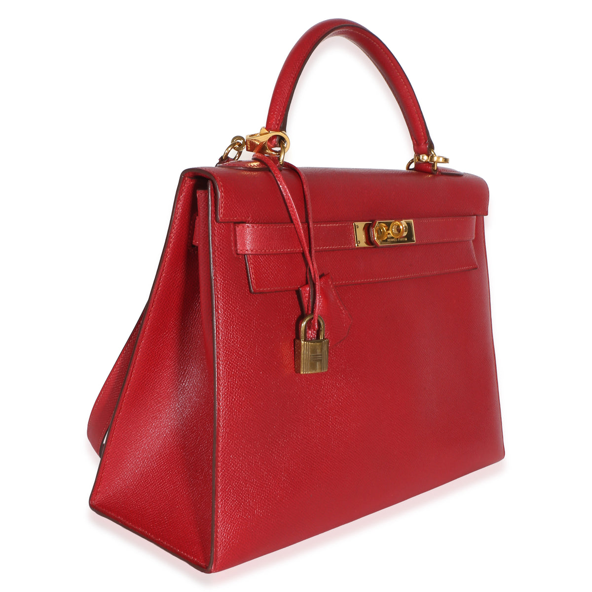 Hermès Rouge Vif Courchevel Kelly Sellier 32 GHW Handbag 3