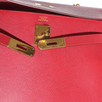 Hermès Rouge Vif Courchevel Kelly Sellier 32 GHW Handbag 9