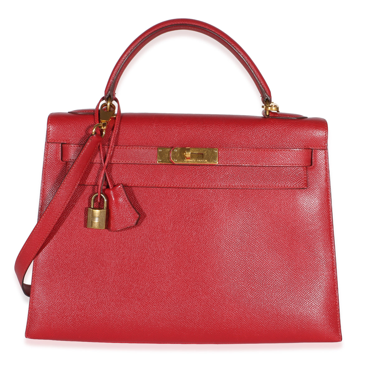 Hermès Rouge Vif Courchevel Kelly Sellier 32 GHW Handbag id