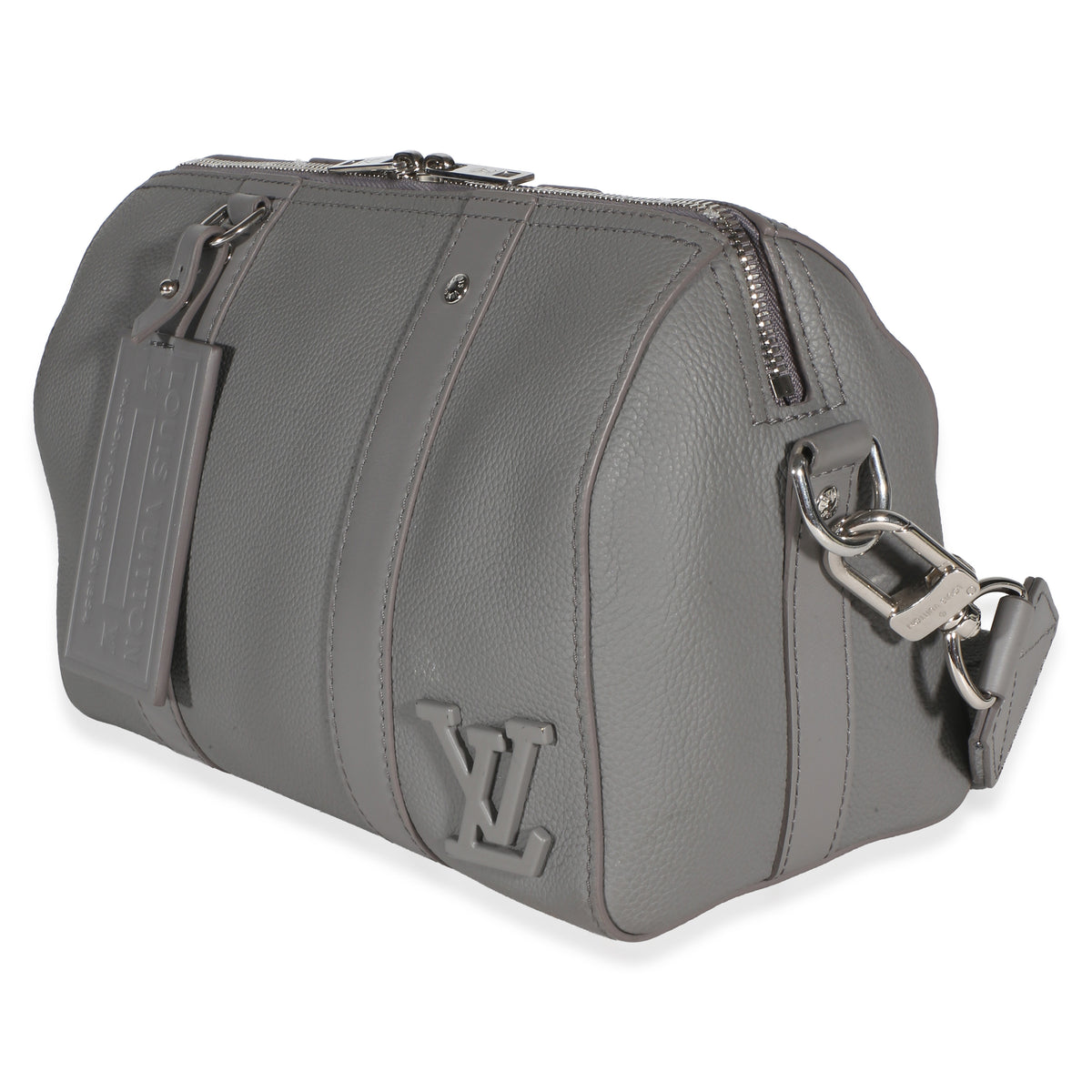Louis Vuitton Grey Grained Calfskin Aerogram City Keepall Handbag 2