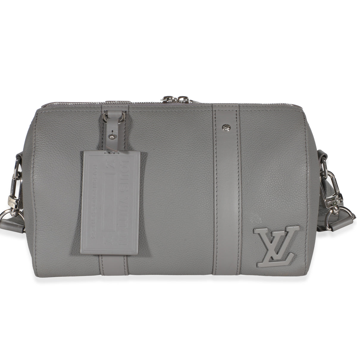 Louis Vuitton Grey Grained Calfskin Aerogram City Keepall Handbag id
