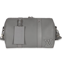 Louis Vuitton Grey Grained Calfskin Aerogram City Keepall Handbag id