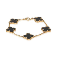 Van Cleef & Arpels Yellow Gold Onyx Vintage Alhambra Bracelet 2