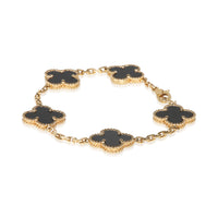 Van Cleef & Arpels Yellow Gold Onyx Vintage Alhambra Bracelet 3