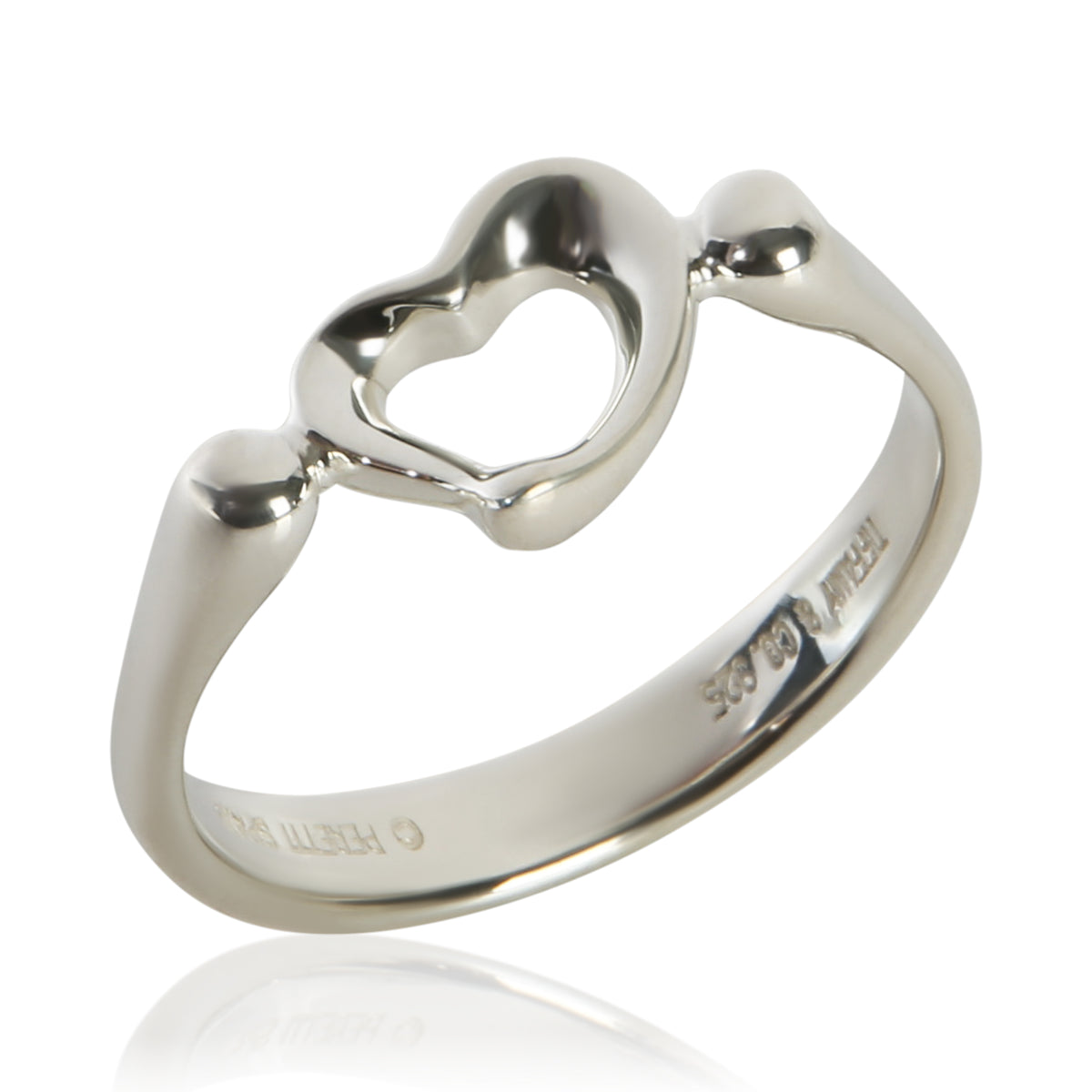 Tiffany & Co. Sterling Silver Elsa Peretti Open Heart Ring 4