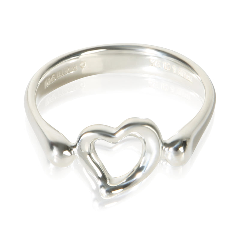 Tiffany & Co. Sterling Silver Elsa Peretti Open Heart Ring fv