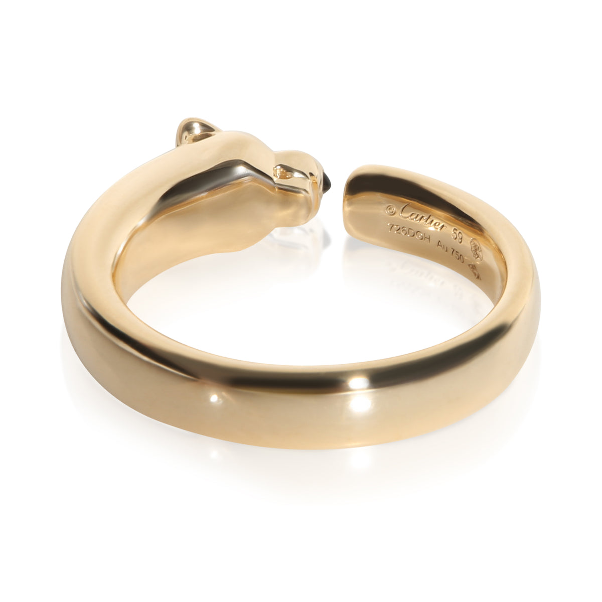 Cartier Yellow Gold Onyx and Tsavorite Small Model Panthere de  Ring 3