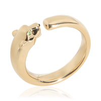 Cartier Yellow Gold Onyx and Tsavorite Small Model Panthere de  Ring 4