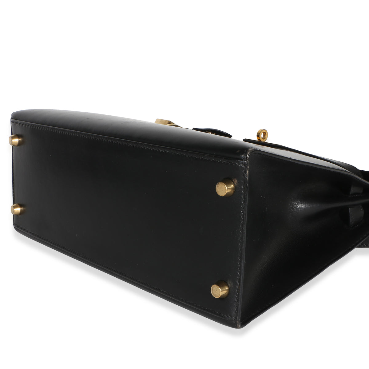 Hermès Vintage Black Box Sellier Kelly 28 GHW Handbag 6