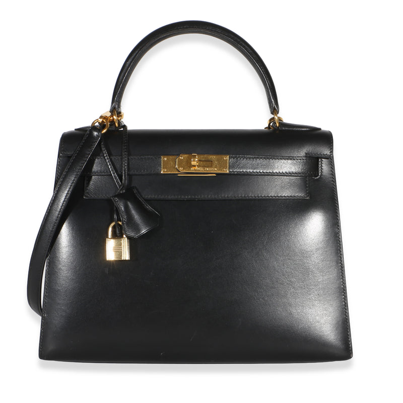 Hermès Vintage Black Box Sellier Kelly 28 GHW Handbag id