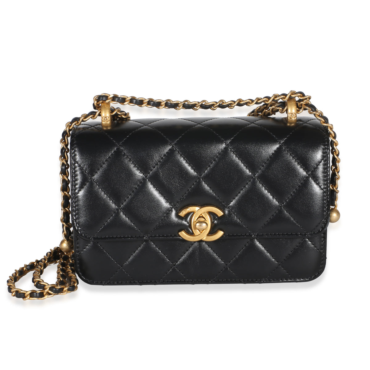 Chanel Black Quilted Calfskin Mini Perfect Fit Flap Bag Handbag id