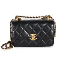 Chanel Black Quilted Calfskin Mini Perfect Fit Flap Bag Handbag id