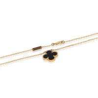Van Cleef & Arpels Yellow Gold Onyx Vintage Alhambra Pendant 2
