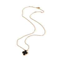 Van Cleef & Arpels Yellow Gold Onyx Vintage Alhambra Pendant 3