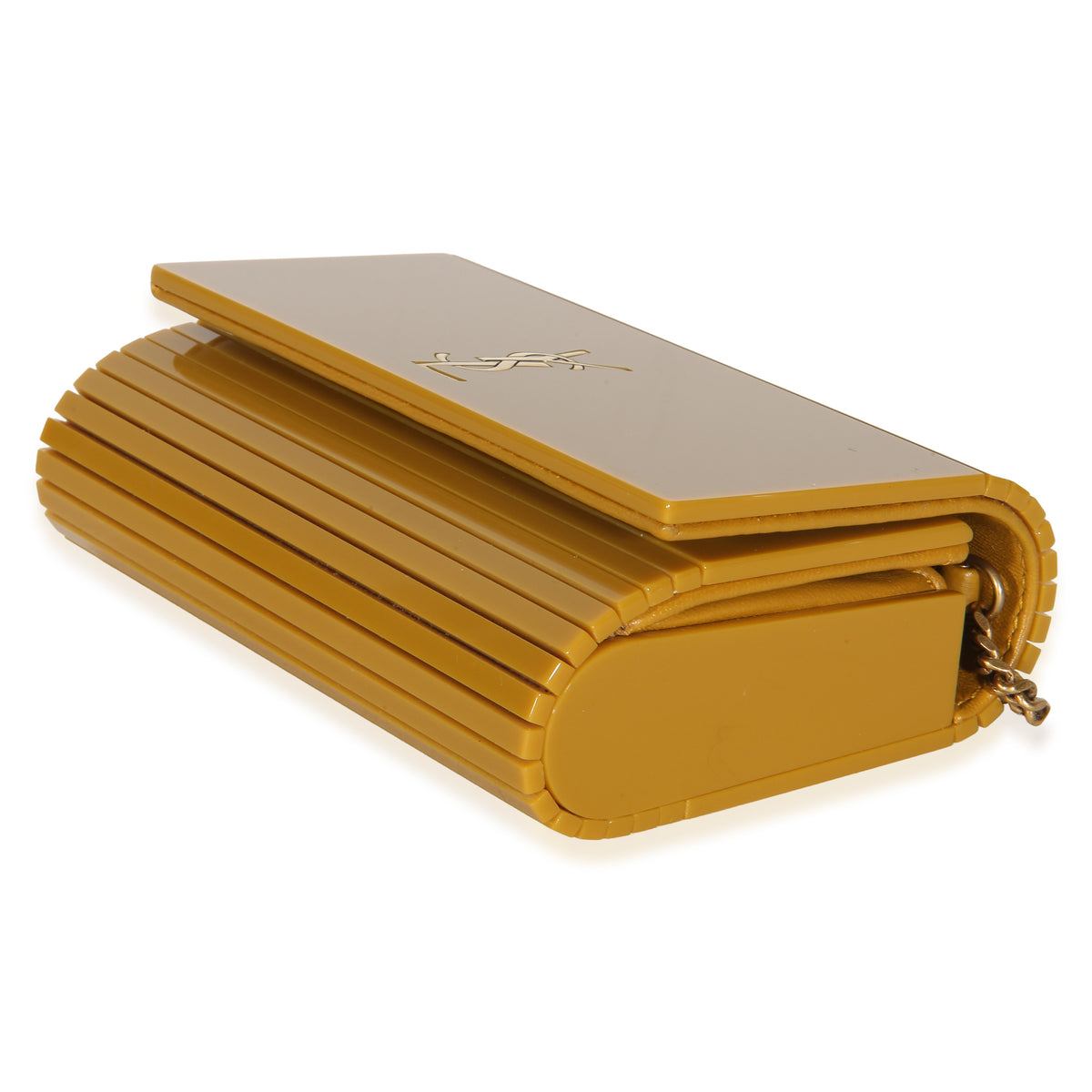 Saint Laurent Yellow Plexiglass Mini Vicky Minaudiere Handbag 6