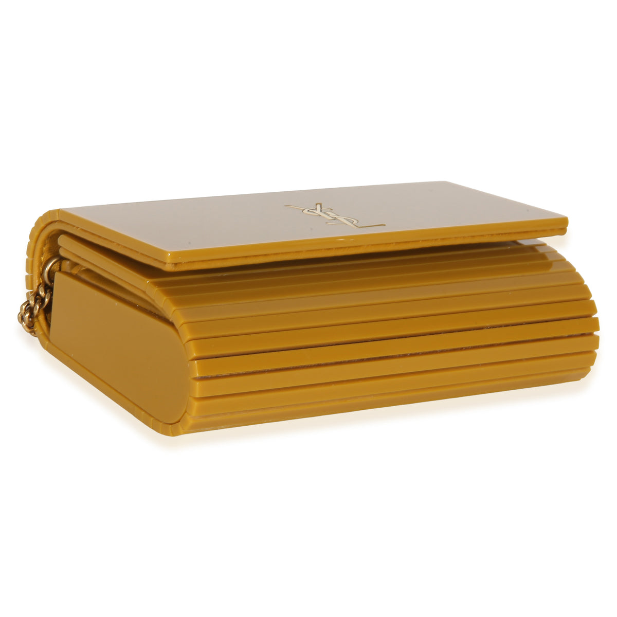 Saint Laurent Yellow Plexiglass Mini Vicky Minaudiere Handbag 7