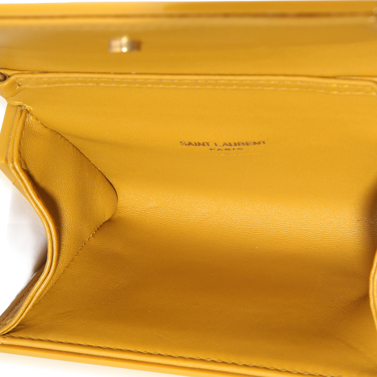 Saint Laurent Yellow Plexiglass Mini Vicky Minaudiere Handbag 8