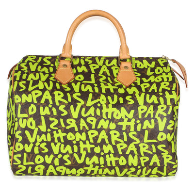 Louis Vuitton x Stephen Sprouse Green Monogram Canvas Graffiti Speedy 30 Handbag id