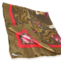 Hermès Kaki Pink Multicolor Cheval Turc Silk Scarf 90 2