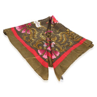 Hermès Kaki Pink Multicolor Cheval Turc Silk Scarf 90 3