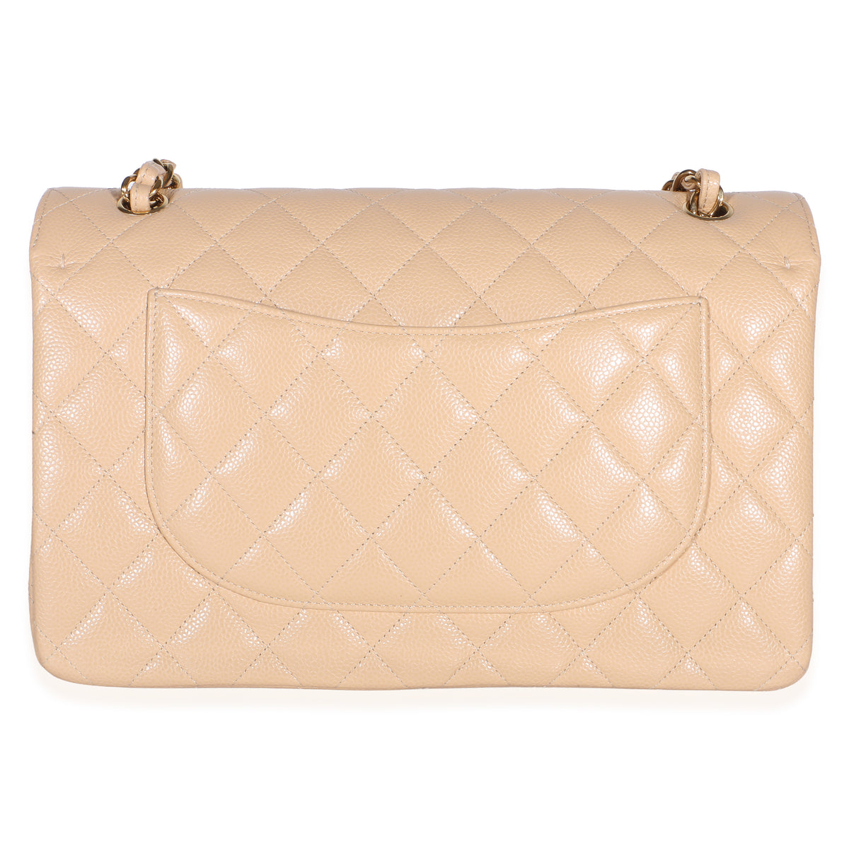 Chanel Beige Quilted Caviar Jumbo Double Flap Bag Handbag 4