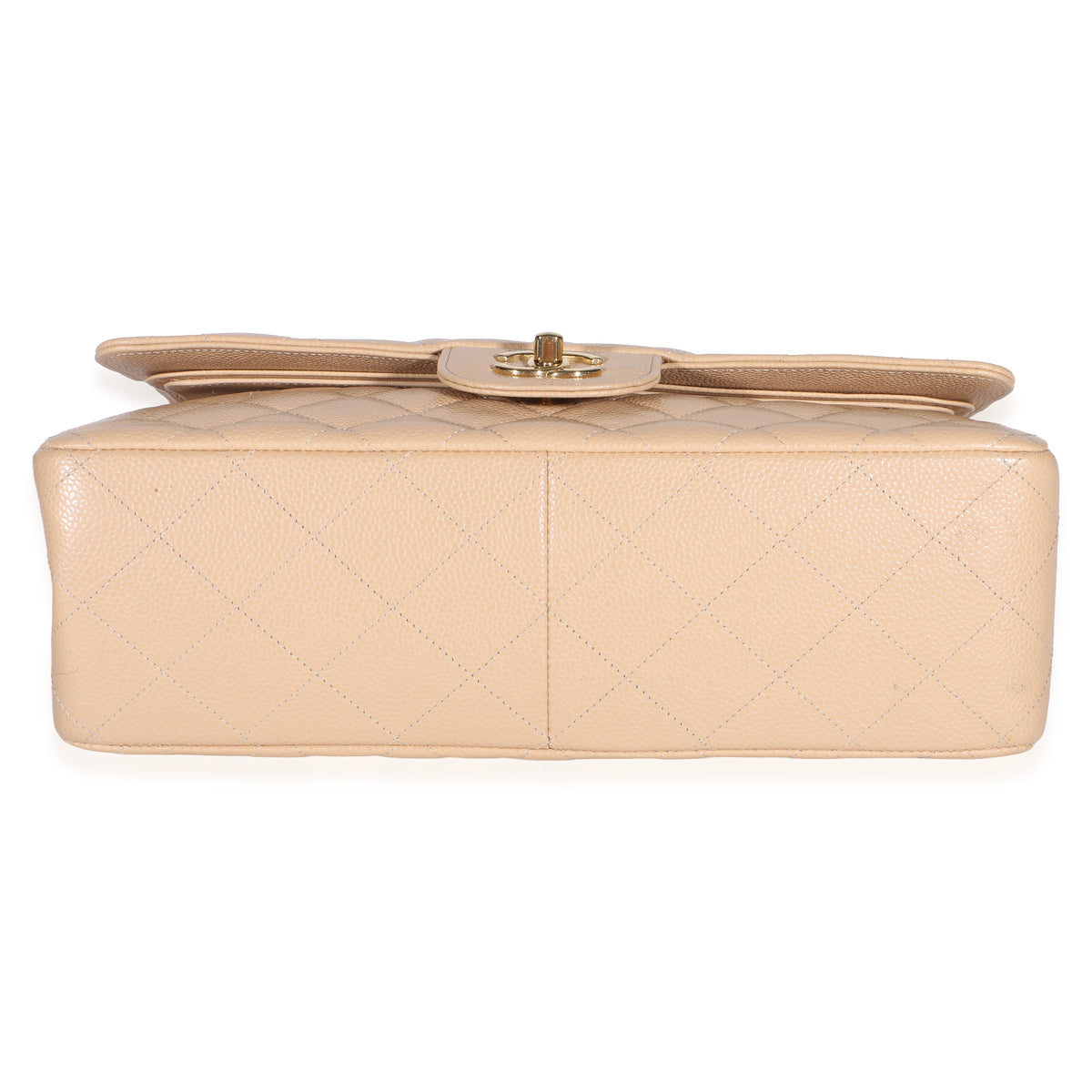 Chanel Beige Quilted Caviar Jumbo Double Flap Bag Handbag 5