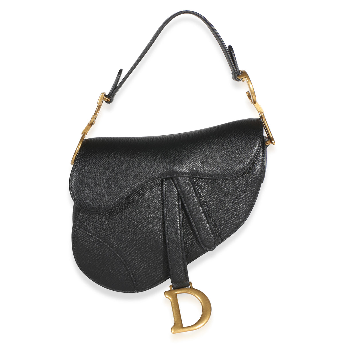 Christian Dior Black Grained Calfskin Mini Saddle Bag Handbag 3