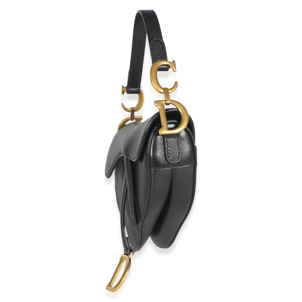 Christian Dior Black Grained Calfskin Mini Saddle Bag Handbag 4