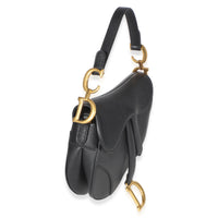 Christian Dior Black Grained Calfskin Mini Saddle Bag Handbag 5