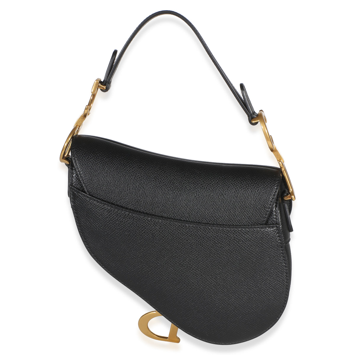 Christian Dior Black Grained Calfskin Mini Saddle Bag Handbag 6