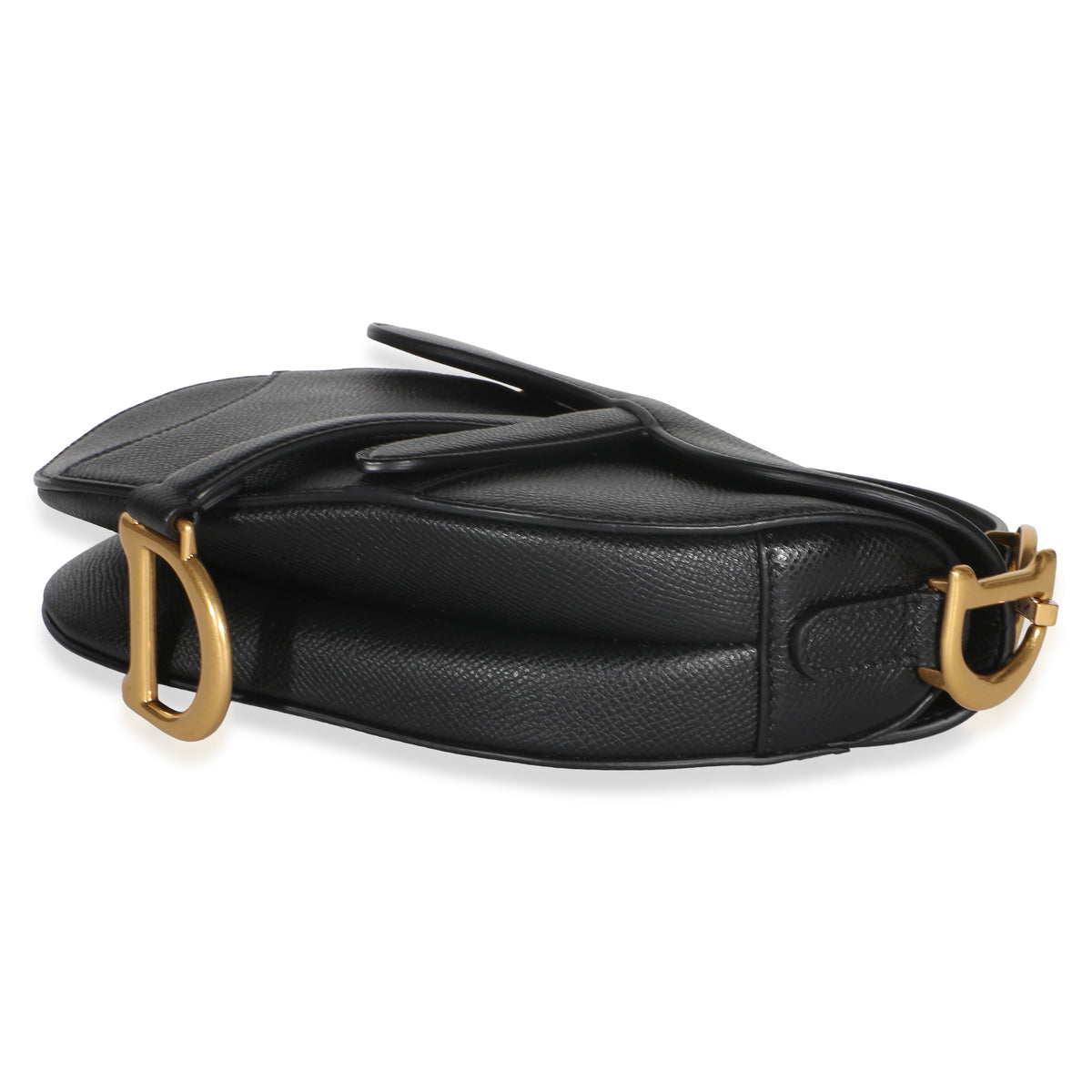 Christian Dior Black Grained Calfskin Mini Saddle Bag Handbag 8