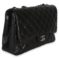 Chanel Black Quilted Lambskin Jumbo Single Flap Bag Handbag 3
