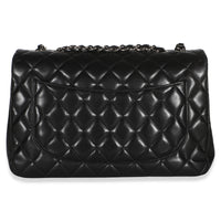 Chanel Black Quilted Lambskin Jumbo Single Flap Bag Handbag 4