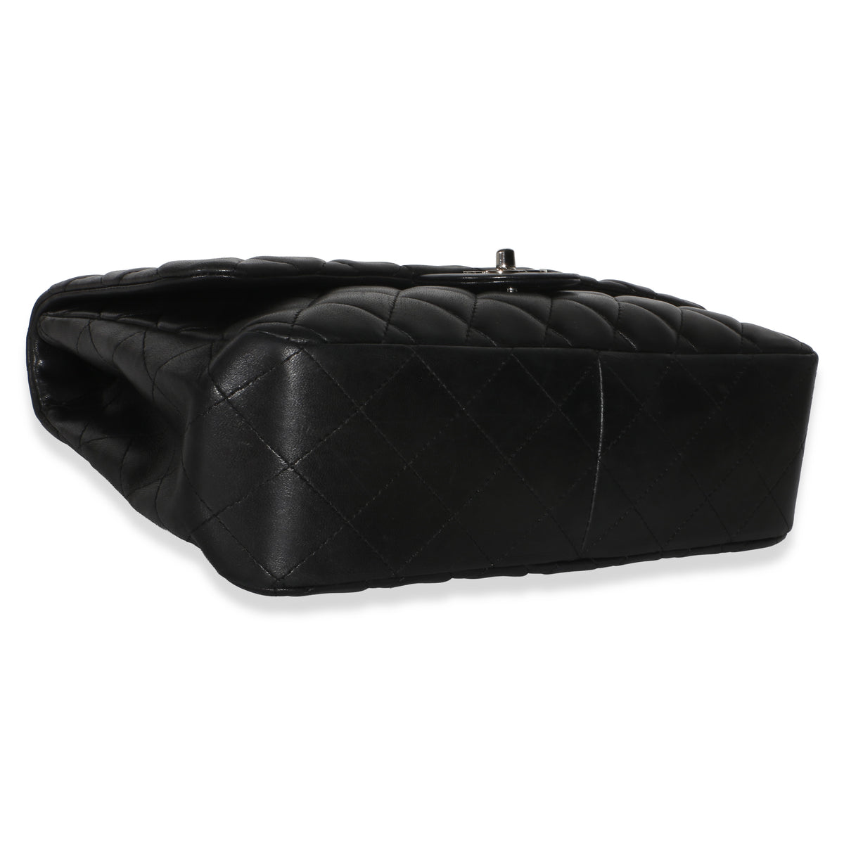 Chanel Black Quilted Lambskin Jumbo Single Flap Bag Handbag 7