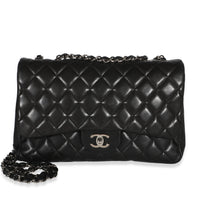 Chanel Black Quilted Lambskin Jumbo Single Flap Bag Handbag id
