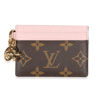 Louis Vuitton Rose Ballerine Monogram Canvas LV Charms Card Holder Wallet id