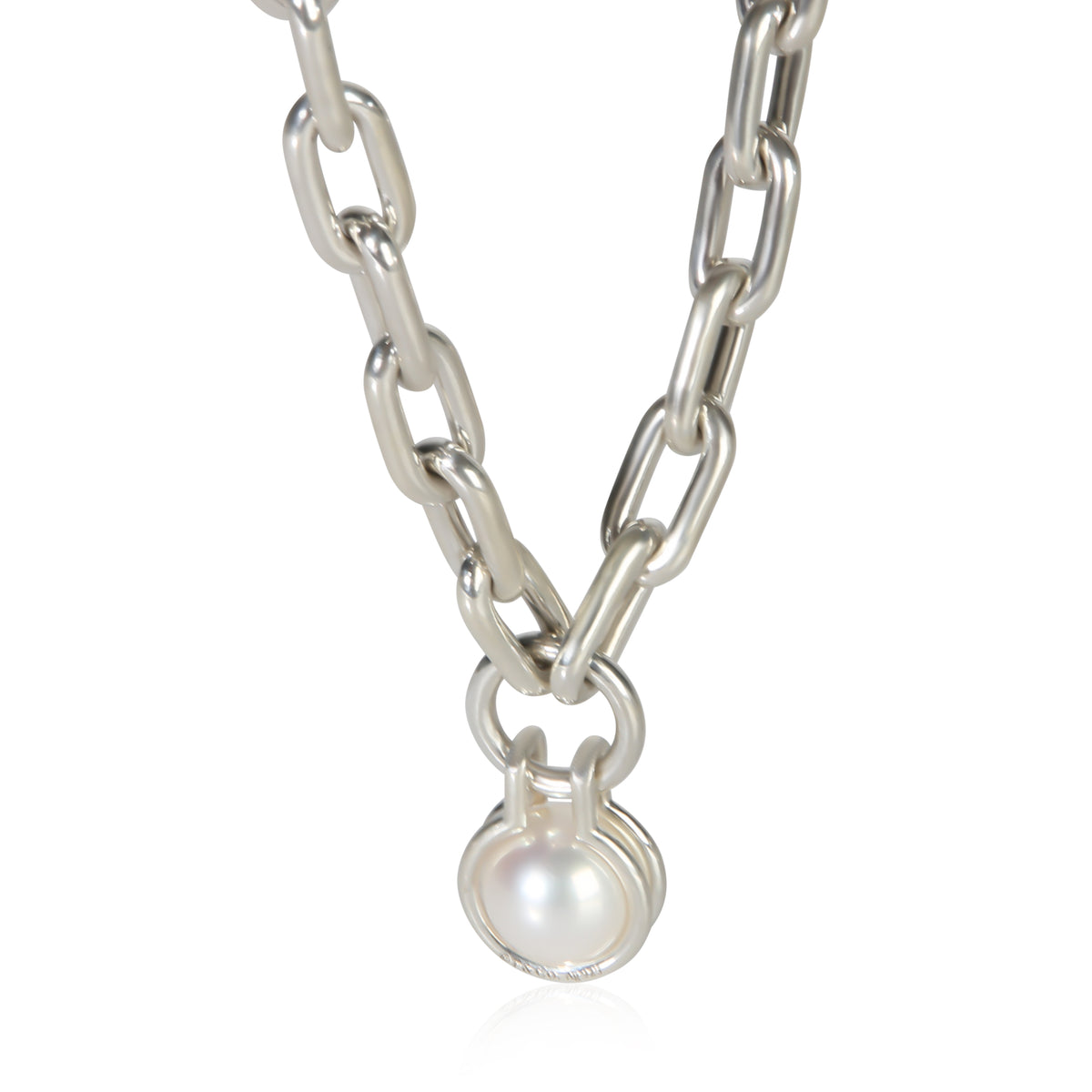 Tiffany & Co. Sterling Silver Pearl HardWear Wrap Necklace fv