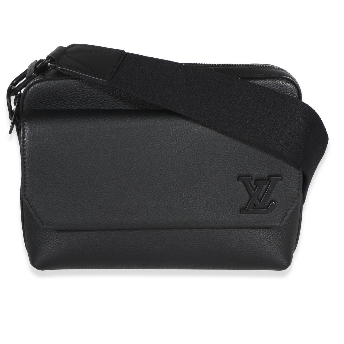 Louis Vuitton Black Calfskin Aerogram Fastline Messenger Handbag id