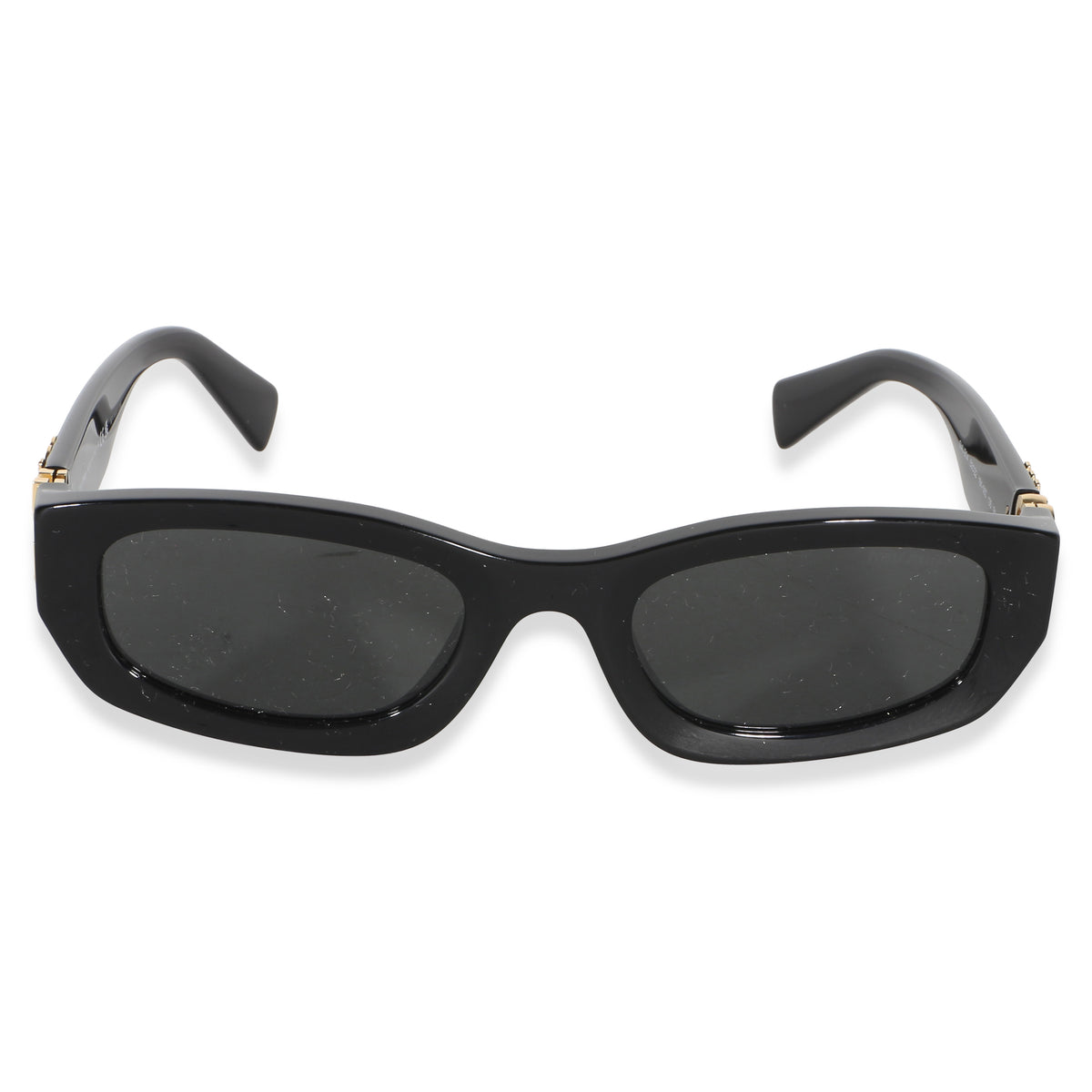 Miu Miu Black Acetate Logo Rectangle Lens Sunglasses 2