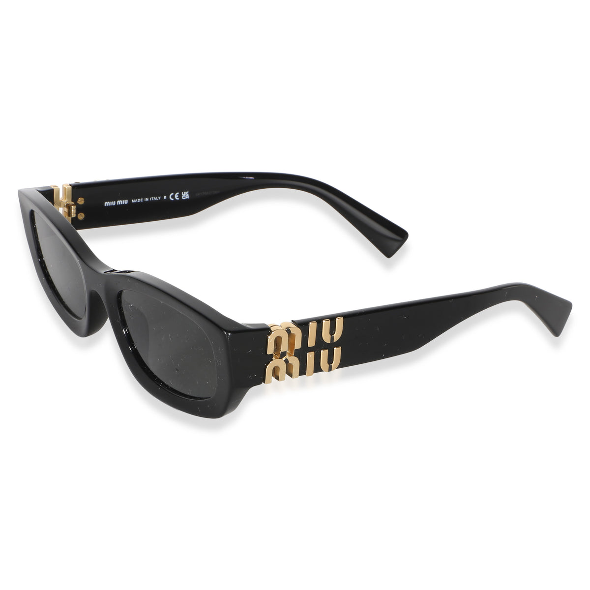 Miu Miu Black Acetate Logo Rectangle Lens Sunglasses 3