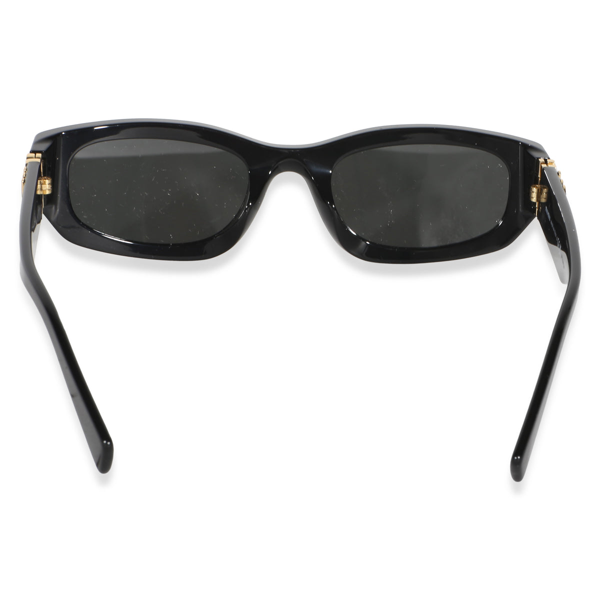 Miu Miu Black Acetate Logo Rectangle Lens Sunglasses 4