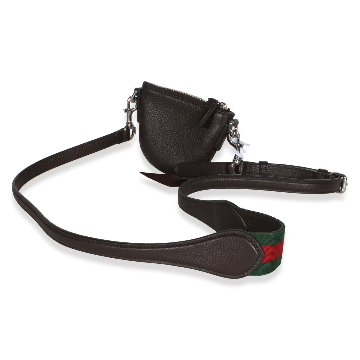 Gucci Brown Pebbled Calfskin Mini B Shoulder Pouch Handbag 5