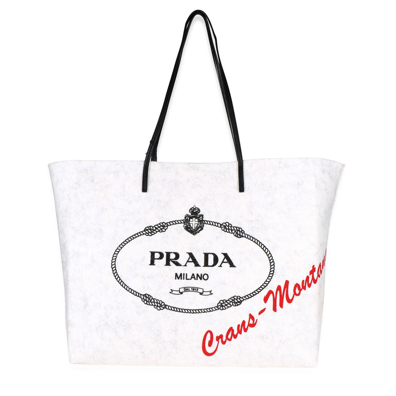 Prada Grey Felt Crans Montana Medium Tote Handbag id