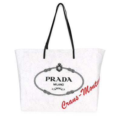 Prada Grey Felt Crans Montana Medium Tote Handbag id