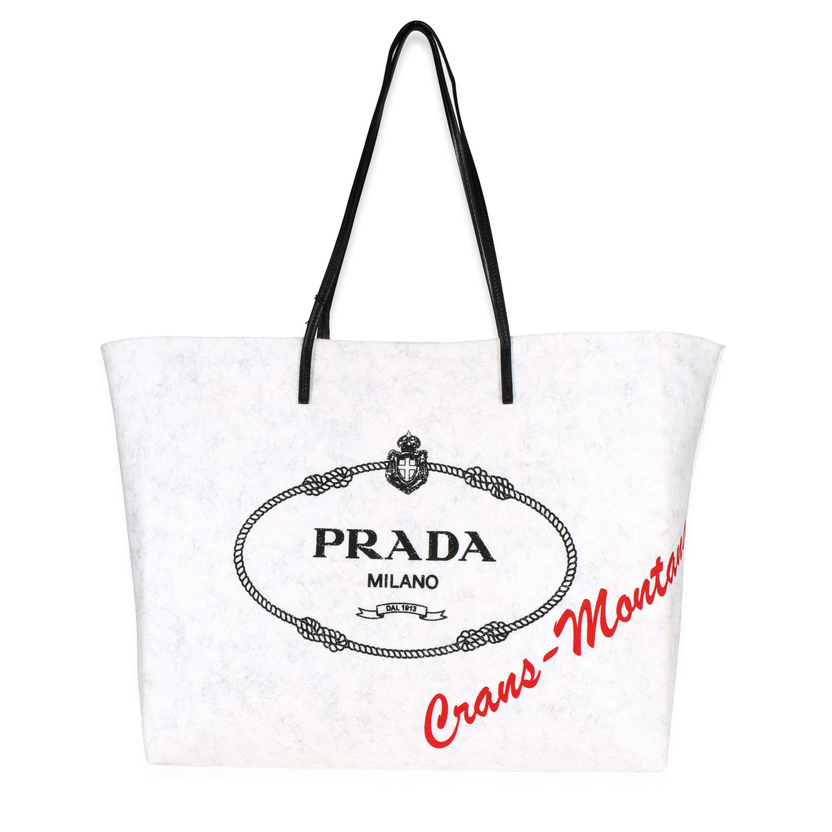 Prada Grey Felt Crans Montana Medium Tote Handbag id