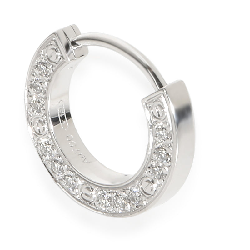 Cartier White Gold Diamond Love Single Hoop Single Earring fv