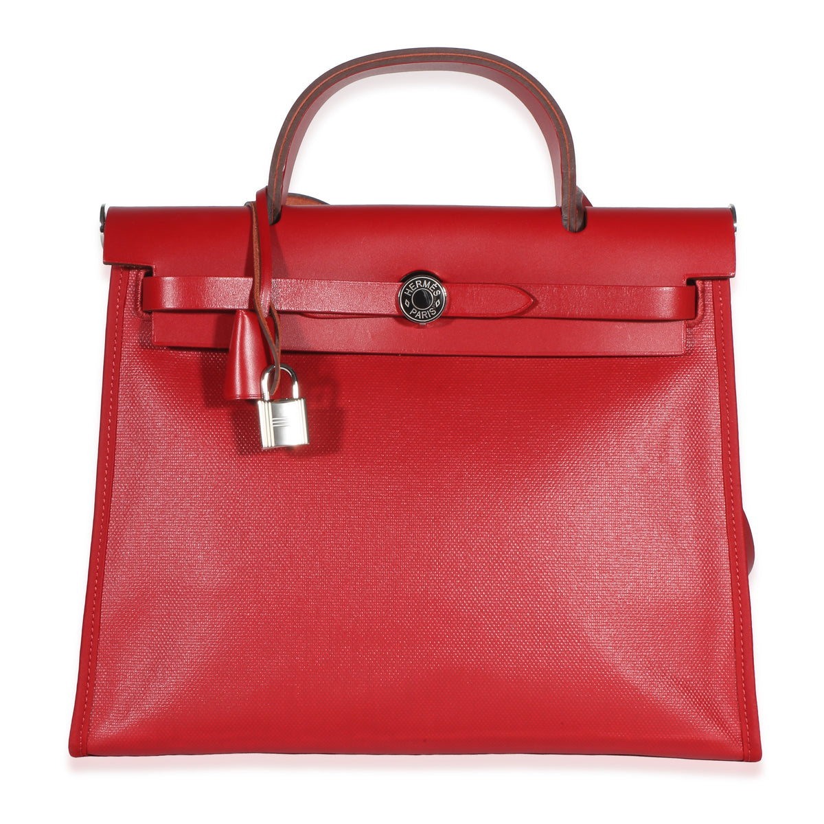 Hermès Rouge Piment Vache Hunter Berline Herbag Zip 31 PM PHW Handbag id