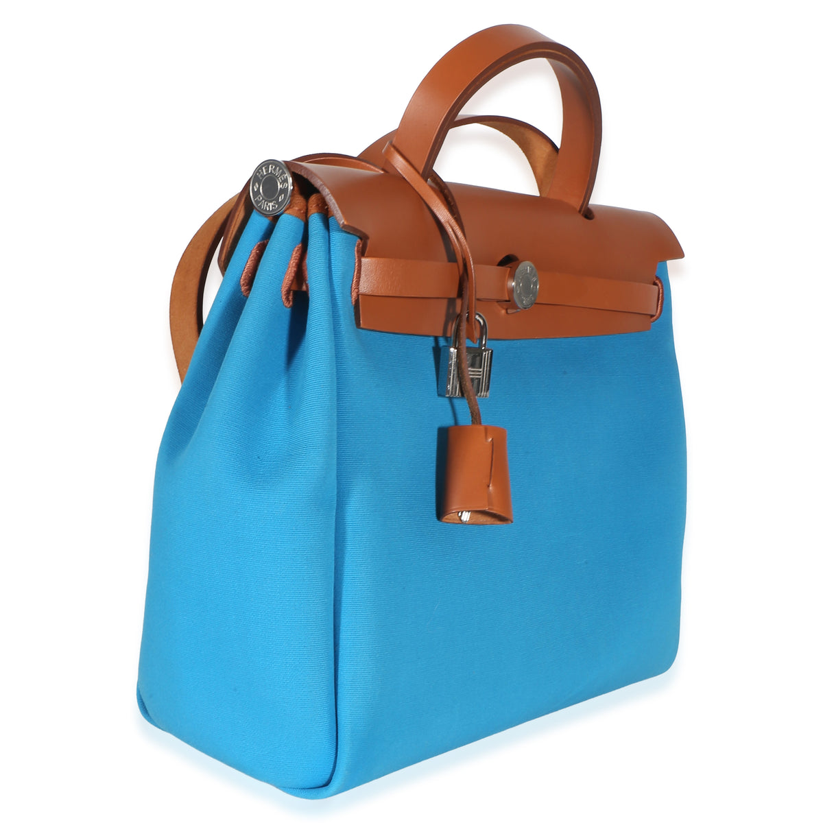 Hermès Bleu Zellige Rouge Grenat Toile Fauve Hunter Verso Herbag Zip 31 PM PHW Handbag 3
